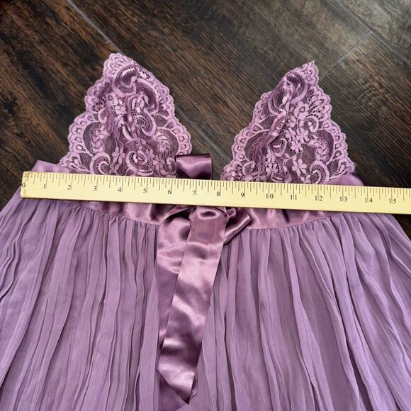 Victoria’s Secret Lavender Lace Babydoll Nightie Set– Size M - Picture 13 of 16